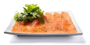 Carpaccio di salmone marinato agli agrumi Vassoio per 10 Persone